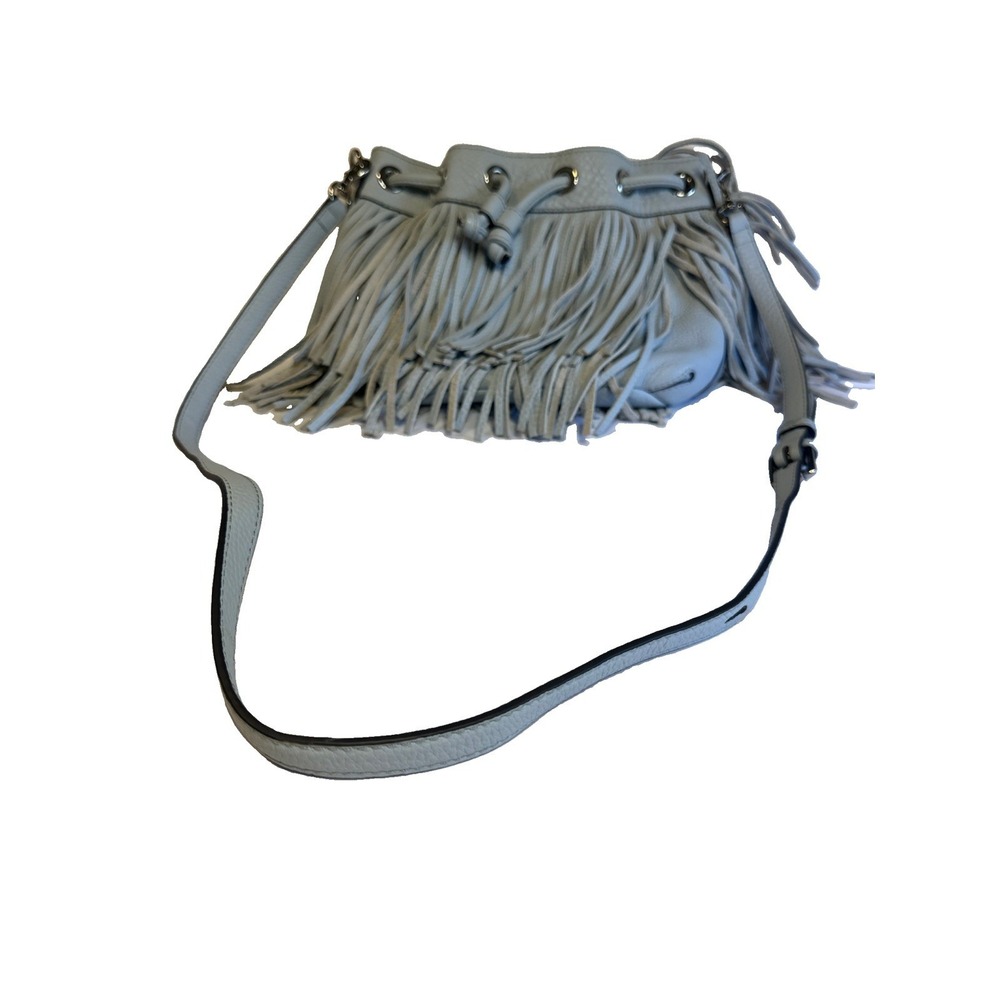 Rebecca Minkoff Leather Mini Lexi Fringe Bucket Bag‎ Fiona Drawstring 11"x8"x4"